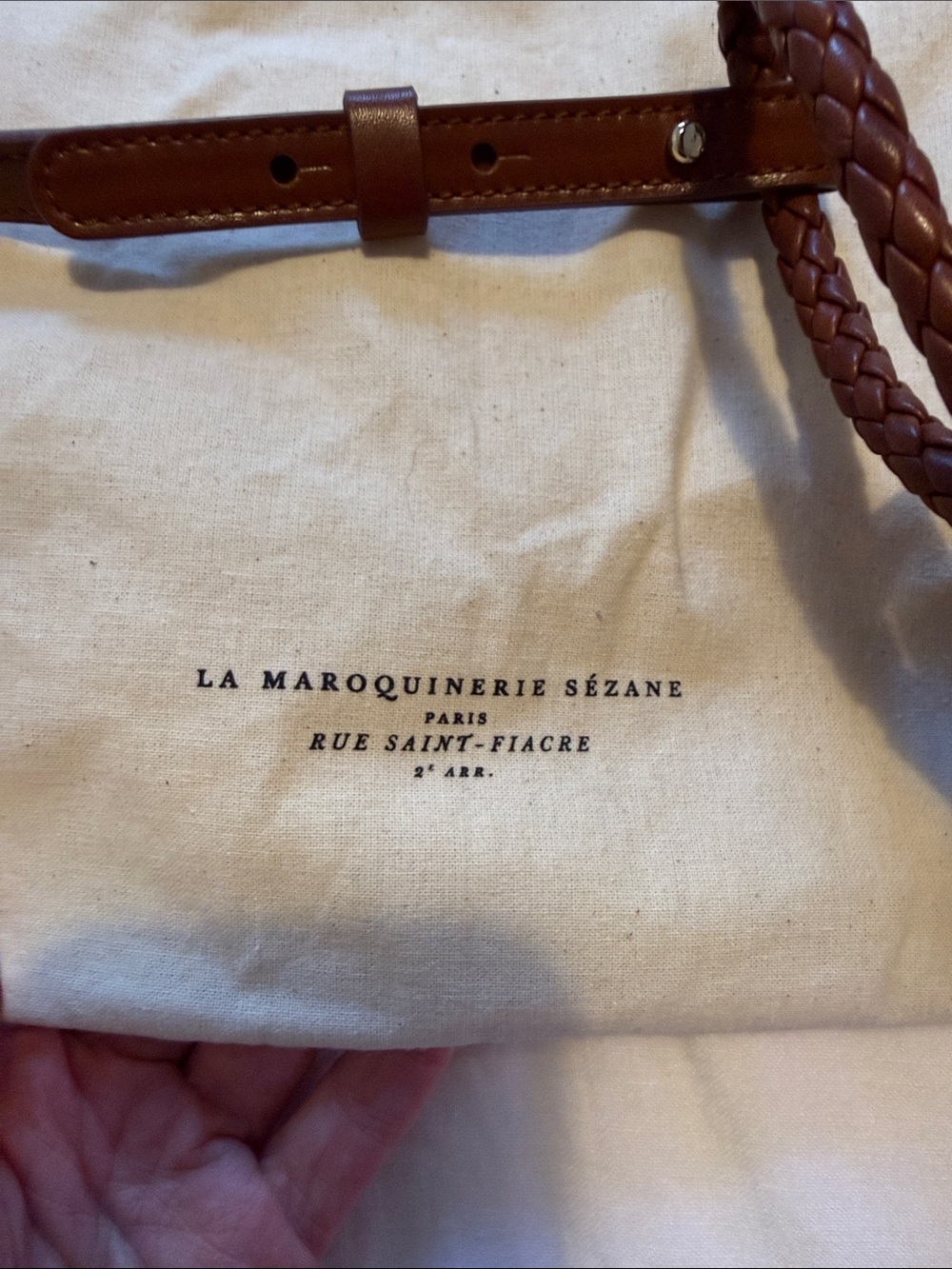 Sezane Natural Straw Crossbody with Brown Leather Trim - Picture 2 of 6